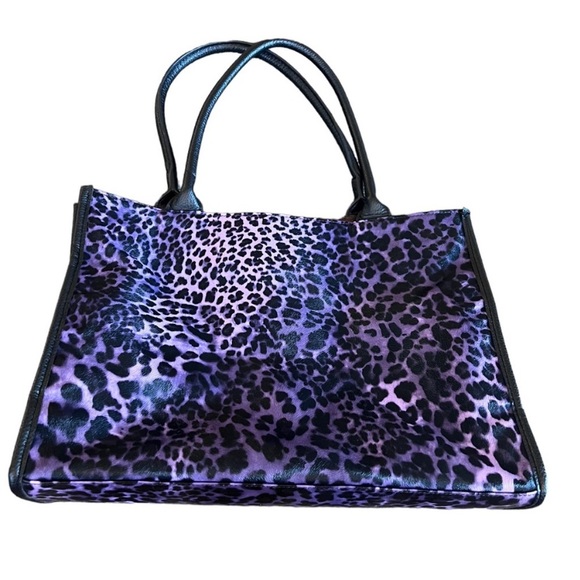 Neiman Marcus Purple Leopard Tote - Picture 2 of 11